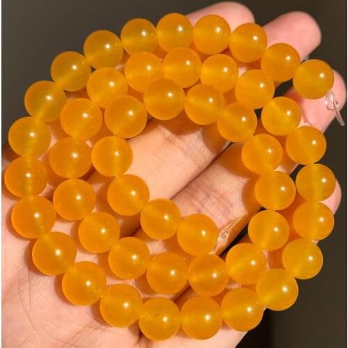 AAA+ Natural Yellow Jades Round Loose Stone Beads For Jewelry Making 15.5" 4/6/8/10/12mm Making DIY Bracelet Pendant Necklace