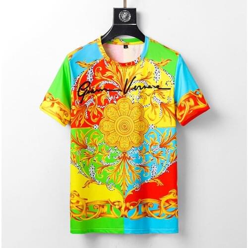 Summer Men fashion designer clothing short sleeve calssic Print t-shirt High Quality Casual tee M-3XL