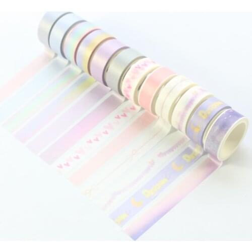 Domikee cute watercolor colored Japanese school decorative washi tapes for packing/greeting card/handmade craft working 3pieces