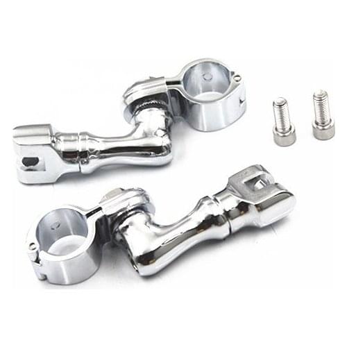 Motorcycle Chrome 1.5'' Longhorn Engine Guard Foot peg Clamps Cruiser Cafe Racer Chopper Bobber Old School ATV