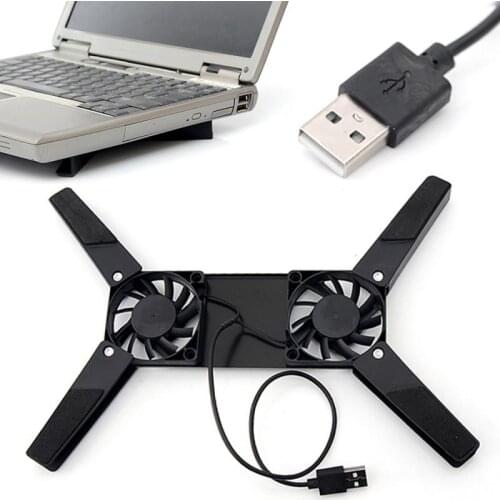 Laptop Double USB Powered Fan Cooling Pad Stand For Notebook Laptop Portable Folding 2 Fan Cooler USB Powered Foldable Cooling F