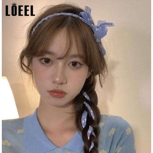 NEW Korean Floral Ribbon Bowknot Hairbands Women Summer Tassel Headbands Ladies Magic Maker Braided Hair Accessories Tool