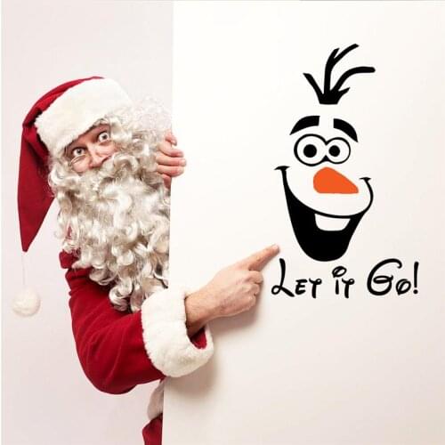Olaf Let It Go Wall Stickers Quotes Home Decor Diy Cartoon Adesivo De Paredes Kids Room Vinyl Wall Decals Art Removable