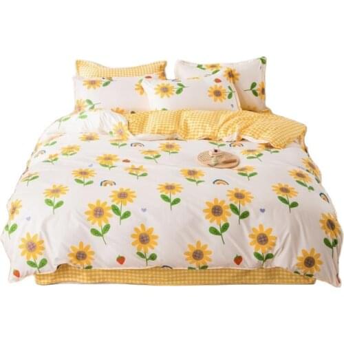 Heart Printed Beddingset Duvet Cover Bed Sheet Pillowcase Polyester Brief Full King Queen Twin Bedding Cover