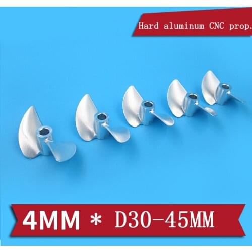 CNC 4mm*30/32/33/35/36/39/40/43/45mm Propeller Aluminum 2-blades Propellers 4mm Hole Pitch Props for DIY RC Gasoline Jet Boats