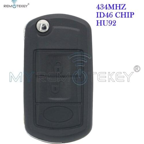 Remtekey Flip remote car key 3button 434Mhz ID46 chip for Landrover LR3 HU92 key blade