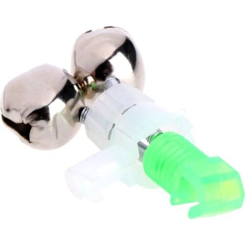 Fishing Rod Pole Clamp Alarm Bell Twin Ring Bite Lure Tips Outdoor Accessories X3UA