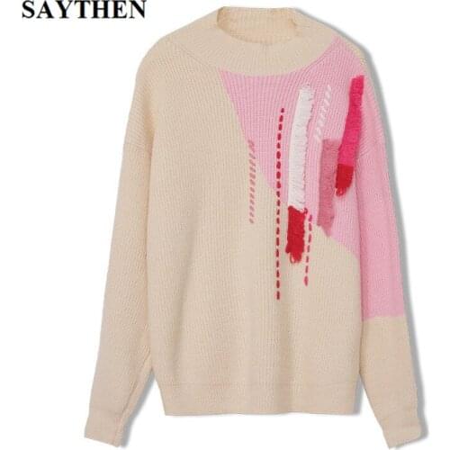 Saythen 2020 Autumn And Winter New Lazy Style Retro Hong Kong Flavor Loose And Versatile Outer Wear Pullover Women