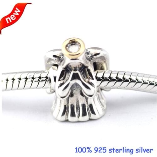 Fits Pandora Bracelets Divine Angel Silver Beads 100% 925 Sterling Silver Charms DIY Jewelry Wholesale 09305K