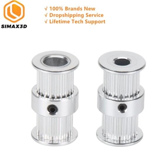 SIMAX3D GT2 Double Head Timing Pulley GT2 20 Teeth 6mm Width Bore 5 & 8mm Timing Pulley for GT2 Timing Belt 3D Printer Part Gear