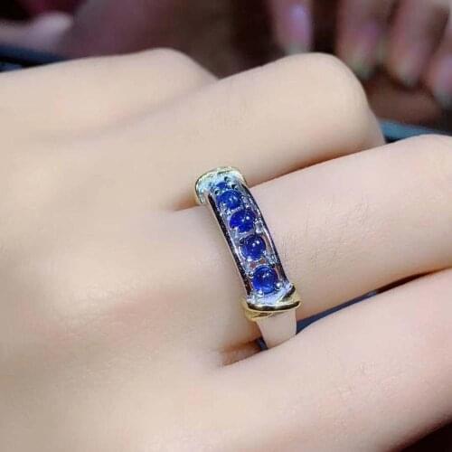 Natural And Real Blue Sapphire Ring For Women 925 Sterling Silver Fine Jewerly Wedding Party ring
