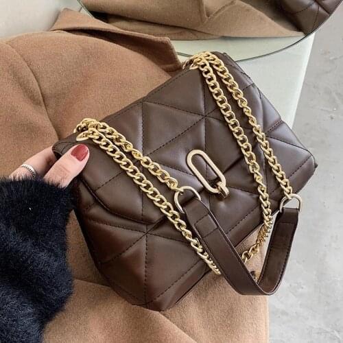 Embroidery Thread Small Chain Brand Designer Leather Crossbody Bags for Women Shoulder Bag Lady Luxury Handbags and Purses