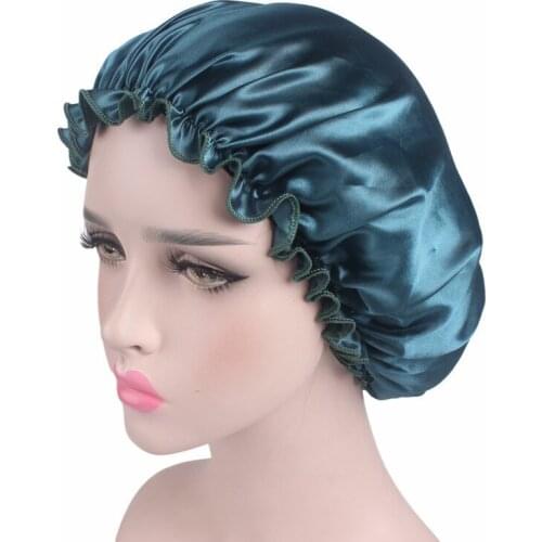 Extra Large Print Satin Silk Bonnet Sleep Cap with Premium Elastic Band Women Sleep Night Headwrap Hair Loss Cover Accessories