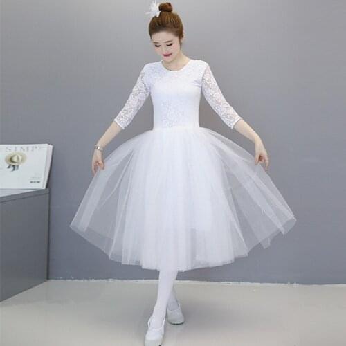 Tulle Ballet Long Skirts For Women Adults Swan Lake Costume Ballerina Bodysuit Ballet Dress Girls Romantic Ballet Clothes