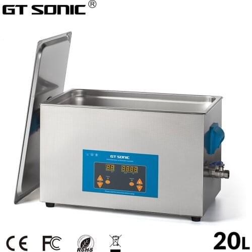 GTSONIC VGT-2120QTD Ultrasonic Cleaner 20L 400W with Digital Display Heating Basket Ultrasonic Bath