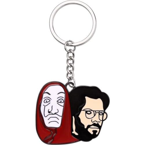 The House of Paper Keychain Hot La Casa De Papel series Money Heist Funny Keychains keyring for women men decoration Jewelry
