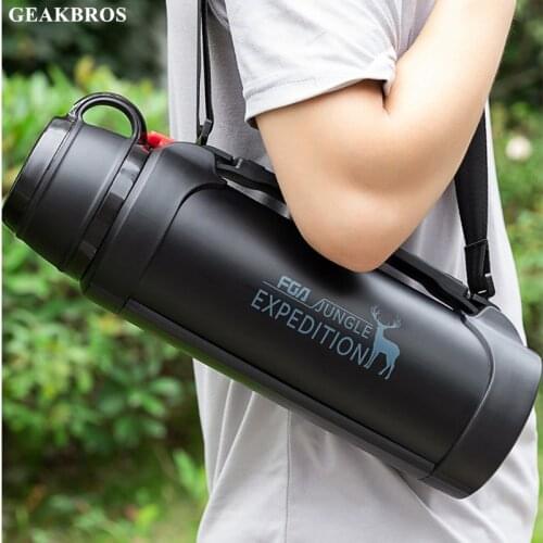 1200/1900ML Bike Water Bottle Outdoor Sport Running Mountain Cycling Warmkeeping Bicycle Kettle Drink Bottle Stainless Steel Cup