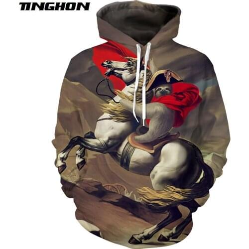 XS-7XL Summer Fashion Mens Womens Animal Napoleon Sloth Funny 3d Print Casual Hooded Jacket Hoodies Sweatshirts