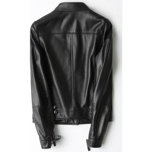 Genuine Leather Bomber Jacket Women Sheepskin Leather Streetwear Spring Autumn Outwear 2020 CF18-2138 MF424