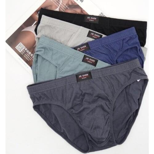 M-5XL Solid Color Cotton Briefs Mens Underwear Boxers Men Comfortable Shorts Underpants Male Breathable Lingerie Plus Size