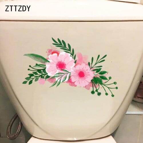 ZTTZDY 23*12.3CM Watercolor Flower Home Room Decor Wall Toilet Sticker Classic Art Decal T2-0078