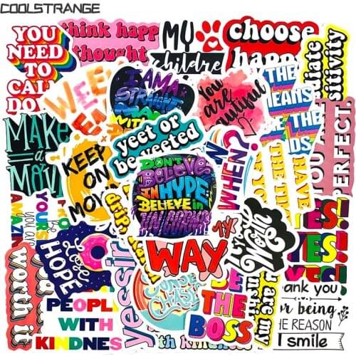 10/30/50Pcs/Pack Inspirational English Cartoon StickersToy For Children Motorcycle Skateboards Phone DIY Hand Diaries Scrapbooks