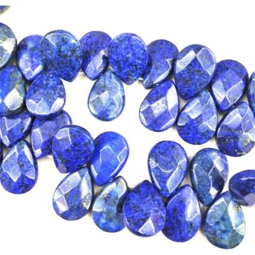 10PCS Nature Faceted Lapis Lazuli Stone String 13X18MM Teardrops Shape Loose Beads Accessories For Women Necklace Making Access