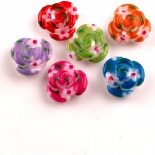 100Pcs Mixed 11mm Resin Flower Decoration Crafts Flatback Cabochon Beads Embellishments For Scrapbooking DIY Accessories