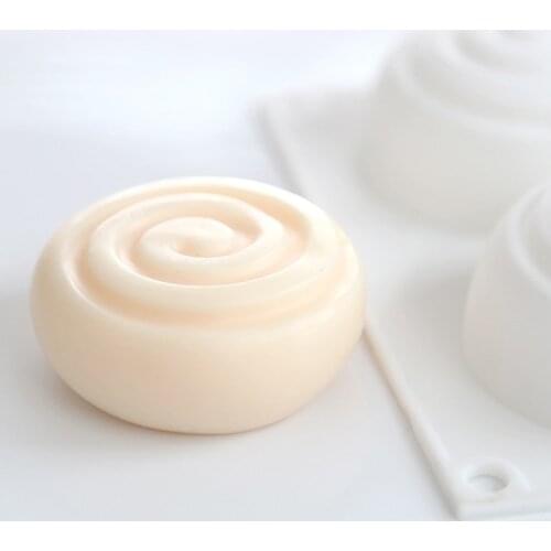 3D Round Whirlpool Silicone Soap Mold Food Grade Silicone Molds for Swirl Soap Making DIY Handmade Soap Candle Craft