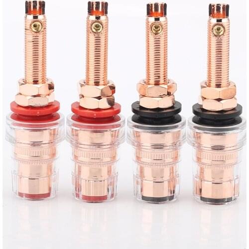 4pcs Hi-End Eutectic binding post Red Coppper plated Speaker Amplifier Binding Post Terminal