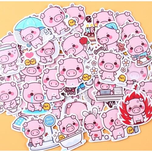 40pcs Creative kawaii Self-made Pink toot pig Stickers/ Beautiful Stickers /Decorative Sticker /DIY Craft Photo Albums