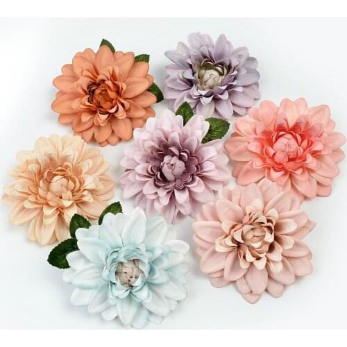 5PCS 10CM Dahlia Artificial Flowers DIY Wreath Decorative Bridal Flower Fake Flower Artificial Flowers for Home Decorative