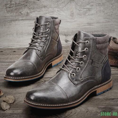 8~12 boots men fashion comfortable 2020 brand casual leather boots #AL605C2