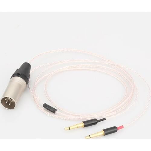 Audiocrast 8cores Headphones Cable with 4pins XLR Male Plug For Audio Upgrade Cable For Meze 99 Classics/Focal Elear Headphones