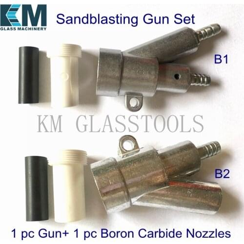 Shipping Free! B1/B2 Sandblasting Gun Set (1 pc Gun+1 pc Boron Carbide Nozzles) For Glass Sand blasting machine