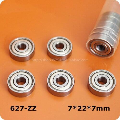 [C627RS-P0]Free Shipping 10pcs chrome steel Gcr15 ABEC-3 double rubber cover ball bearing 627RS 627-2RZ 7*22*7mm