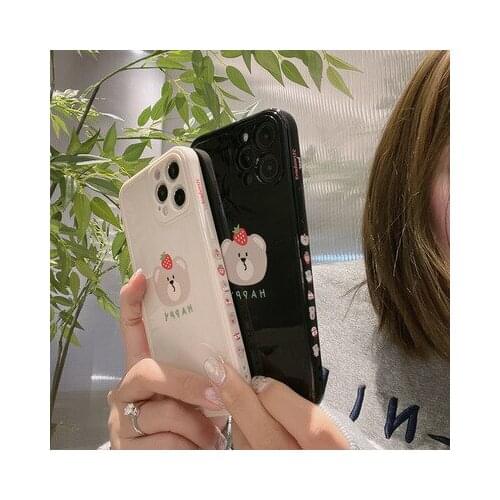 Phone case mobile shell for iphone11 XR XS 7/8/SE 2020 11pro Xs 7p/8plus X/Xs 12 12pro/max 12mini side bear cute Couples