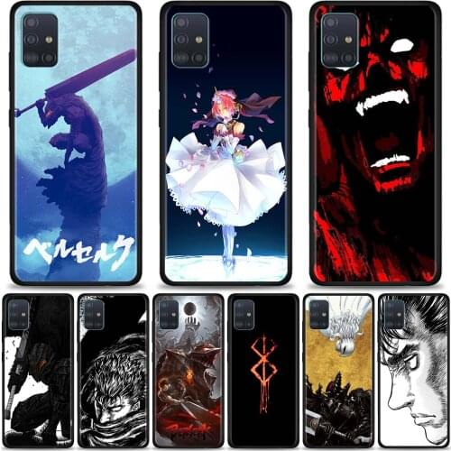 Phone Case For Samsung Galaxy A51 A71 5G A21s A11 A31 A41 A91 A72 A12 A02s Soft Silicon Coque Matte Bumper Berserk Guts Anime