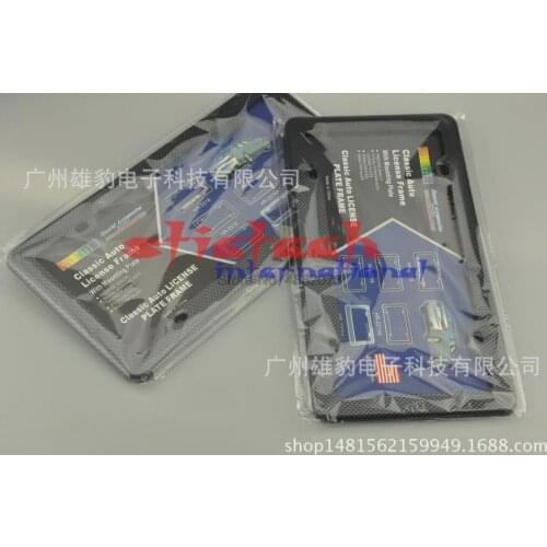 By dhl or ems 50set Carbon Fiber Painted ABS Car License Plate Frame Tag Cover Trim For USA Car hot sale