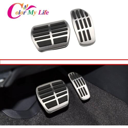 Color My Life 2Pcs/Set AT Car Pedals Auto Brake Pedal Fuel Gas Pedal Cover Fit For Renault Espace 2014 - 2020 Accessories