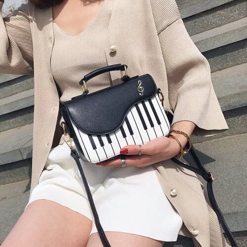 Diagonal cross-body bag 2020new womens bag PU leather shoulder bag hit color piano bag diagonal cross portable small square bag