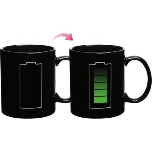 Hot Sale Battery Color Changing Mug Ceramic Temperature Changing Cup Magical Coffee Milk Tea Mug Novelty Gifts