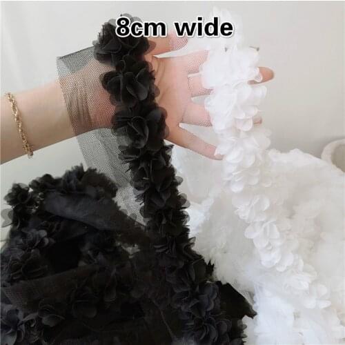 Hot New Product 3D Chiffon Applique Lace For Crafts DIY Doll Swimsuit Clothes Stage Ballet Swing Flower Wedding Veil Decoration