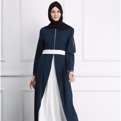 Hit color Diamond beading Robe Musulmane Turkish Dubai Fashion Abaya Muslim Dress split bottom Robes Arab Worship Service Wj1883