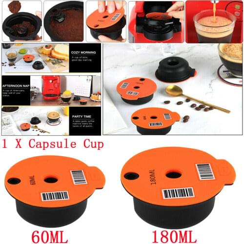 60/180ml Refillable Coffee Capsule Pods Cups & Slicone Lid Bosch Tassimo Cafe Machine Coffee Maker Coffeeware Service