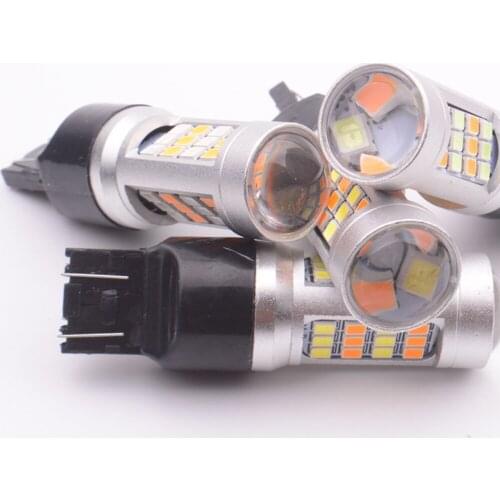 YSY 1Pcs Xenon White/Amber Hyper Flash 7443 3157 2835 Chip 42SMD Switchback LED Bulbs For Front Turn Signal Lights