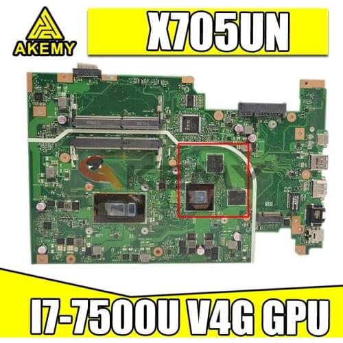 X705UN MB I7-7500U V4G GPU Mainboard For ASUS X705UVR X705UV X705UB X705UD X705UDR X705UN X705U Laptop Motherboard
