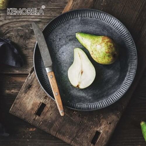 Retro Disc Iron Craft Storage Serving Tray Antique Metal Round Tray Dessert Cake Dried Fruit Plate Home Kitchen Decoration