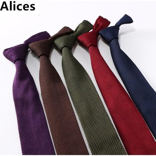 6cm Fashion Mens Purple Brown Green Wine Navy Tie Knit Knitted Ties Necktie Normal Slim Classic Woven Cravate Narrow Neckties