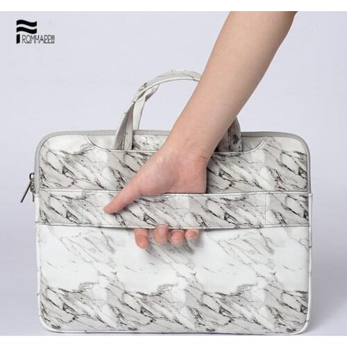 Marble PU Laptop Bag Sleeve 15.6 15 14 13.3 11 Inch for Macbook Air 13 Casual Portable Notebook Bag for Xiaomi Dell Pouch Case